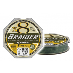 PLECIONKA PRZYPONOWA BRAIDER X8 OLIVE GREEN 0,18/10 KONGER